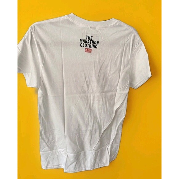 Small The Marathon Clothing TMC Flag Logo Nipsey Hussle Shirt White/Red B7 New - Picture 3 of 7